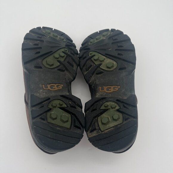 UGG 5392 Womens Size 7 Dark Brown Leather Sheepskin Lined Slip On Loafer Shoes - Picture 6 of 8